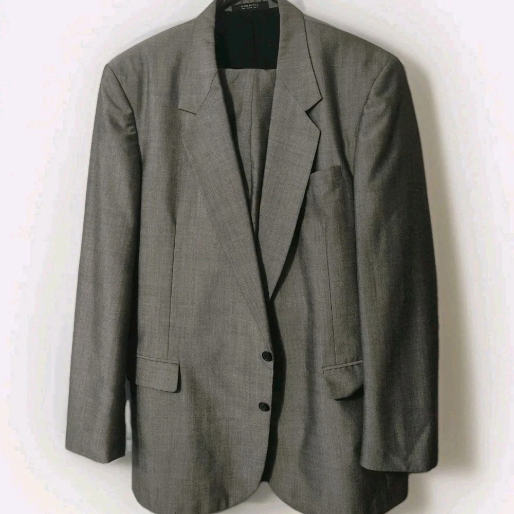 Raffinati 40-42 Long Jacket Gray Suit 38/33.5 Pants Wool Blend Wedding Cruise